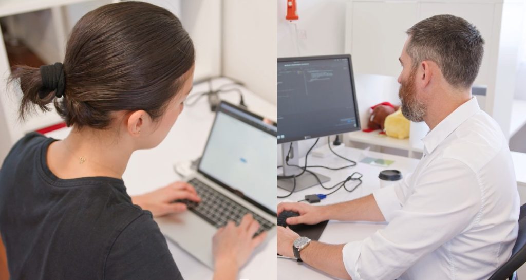 two people working at monitors_salt space coworking new farm