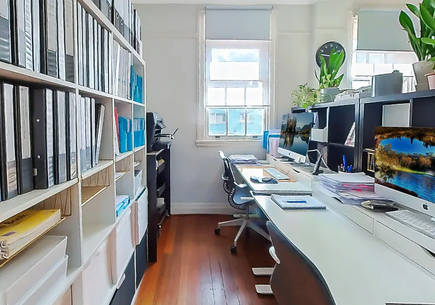 Interior of Studio F — private office