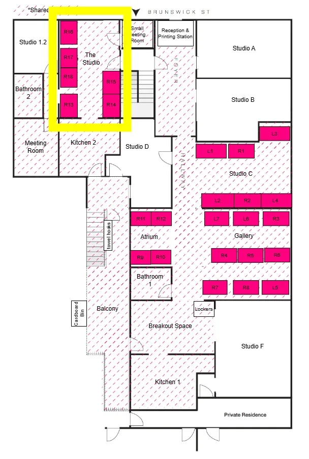 Studio shared office floor plan