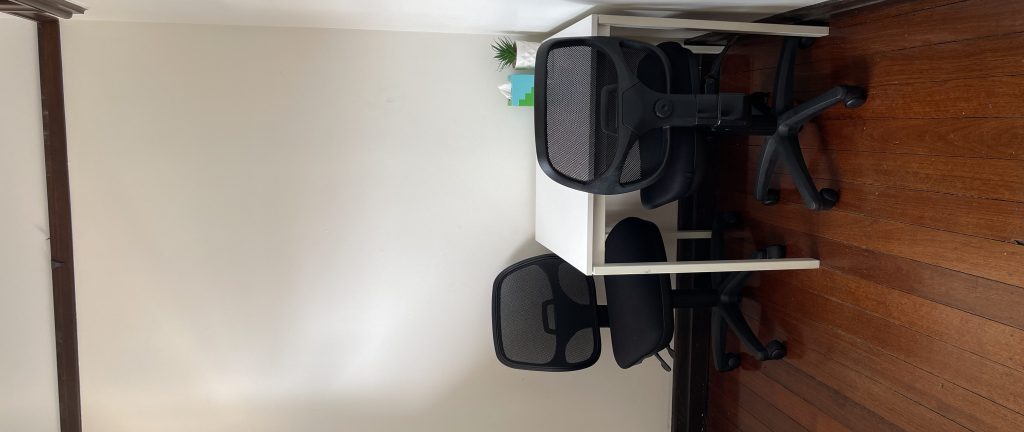 Small private meeting pod at Salt Space in New Farm for Zoom calls and interviews